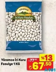YÖREMCE İRİ KURU FASULYE 1 KG fiyat ve kampanya bilgisi